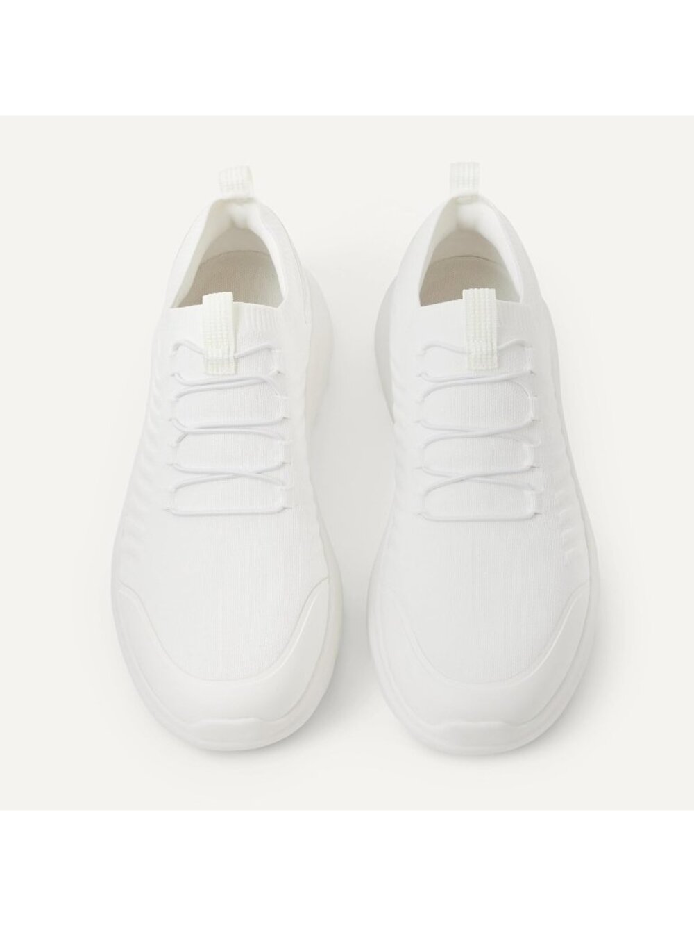 Men's White Lightweight Knit Breathable Casual Daily Walking Sneaker Shoes - Picture 5 of 6